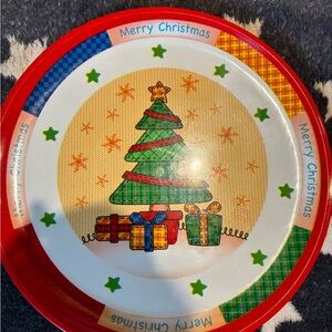2 Christmas themed large Platters